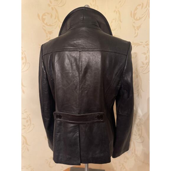 Ann Taylor 100% Leather Black Jacket Ladies Medium - Picture 2 of 3